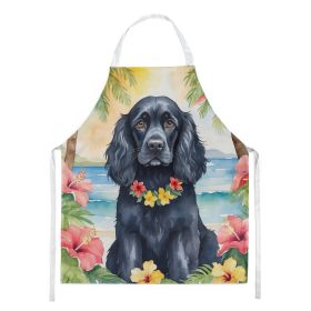 Cocker Spaniel Luau Apron Cooking Kitchen Server Baking Crafts Gardening for Adult Women Men, Unisex, Large, Multicolor