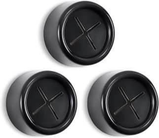3 Pieces Kitchen Towel Hooks Round Adhesive Dish Towel Hook Premium Chrome Finish & Easy Installation Wall Mount Hand Towel Hook Ideal as Bathroo (Color: Black)