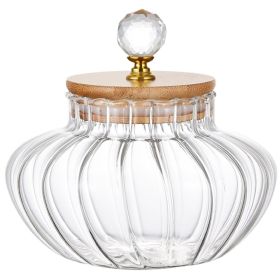 1 PCS High borosilicate stripe sealed jar, kitchen storage jar, coffee can, coffee storage container (transparent: 1 PCS)